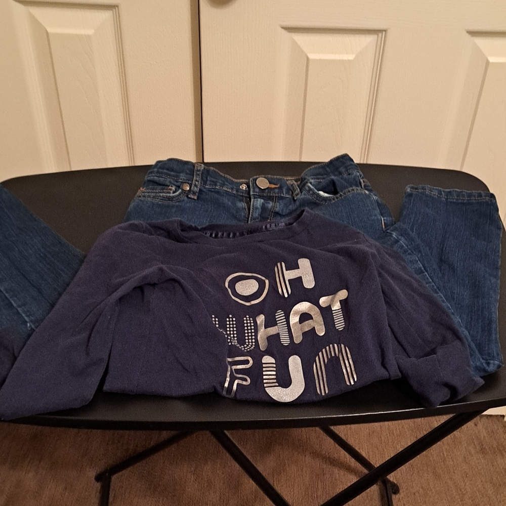 Girl's LS Shirt and pants bundle good preloved condition
